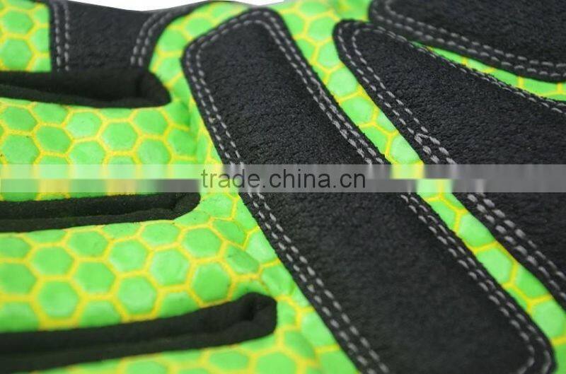 EN388 4131 Smart Phont Available Silicone Printed Anti Slip Drilling Impact Protection Safety Glvoes