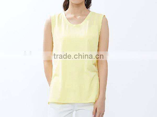 modern designs soft fabric ladies bright color sleeveless t shirt