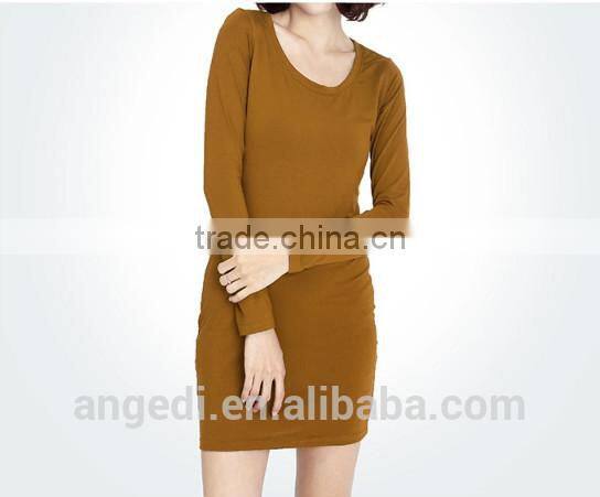 Skinny fit women long sleeve home dress cotton Korean stretch style long t shirt