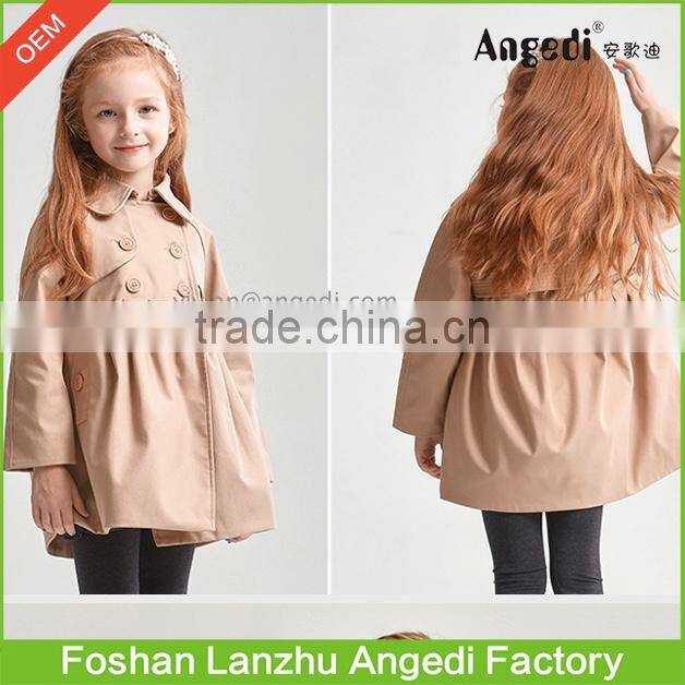 OEM Winter coat Older girls jacket ruffle hem Girls Dressy Peacoat