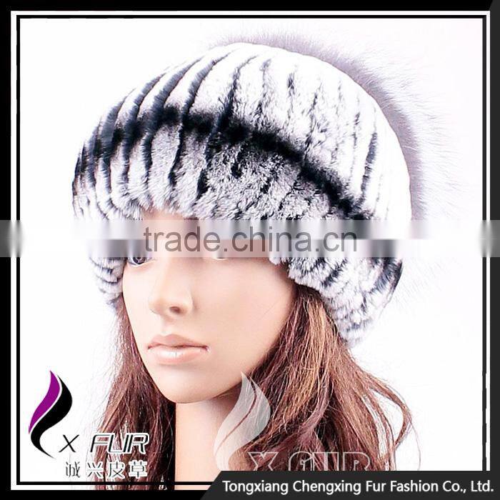 CX-C-121F OEM/ODM New Design Rex Rabbit Fur Headwear Furry Winter Hat