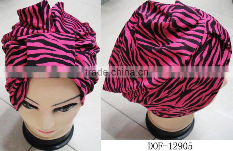 Fashion cotton turban Hot zebra popular headband