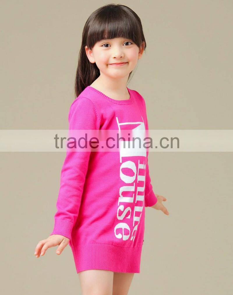 print letters spring rose red longth sleeve pullover for girls