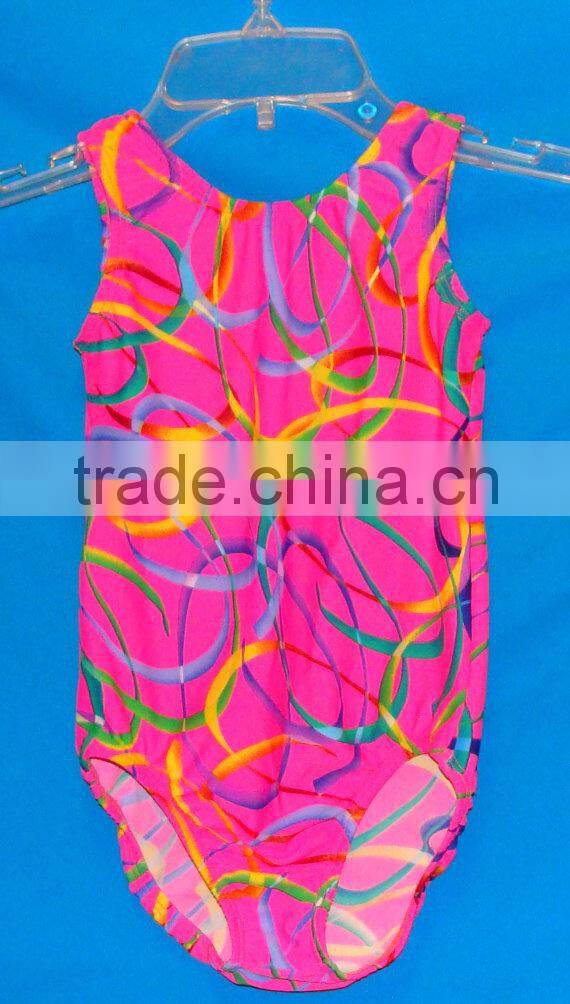 Hot Pink confetti girls leotard gymnastics