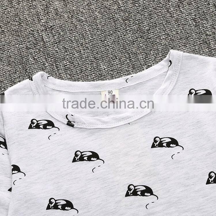 Priting Cartoon Mouse Boutique Girls Plain Cotton Dress