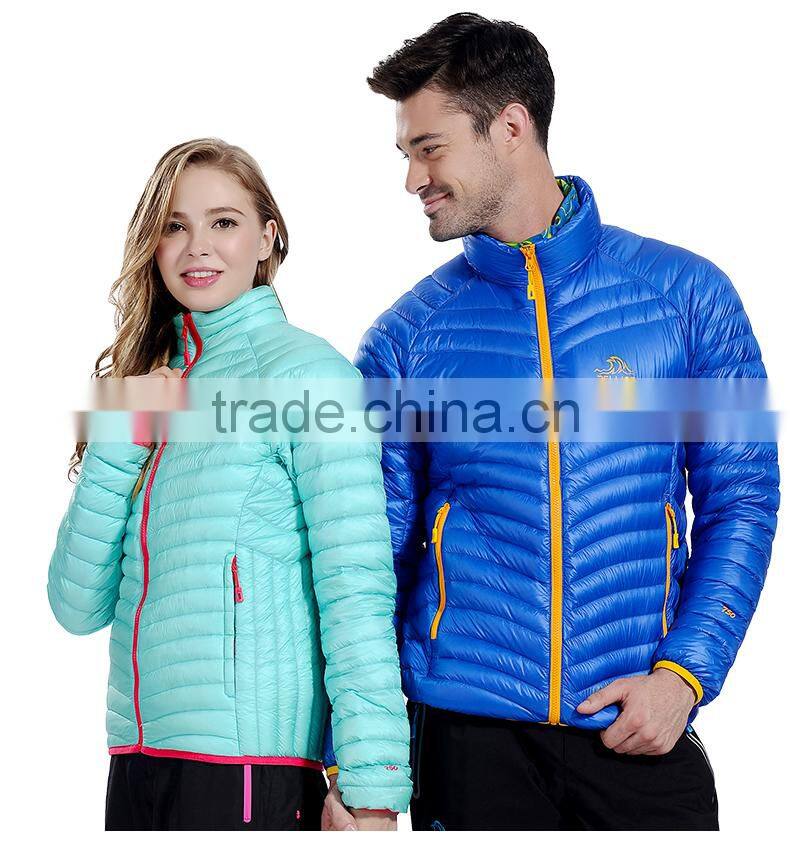 Custom logo ultralight down goose feather jacket for men