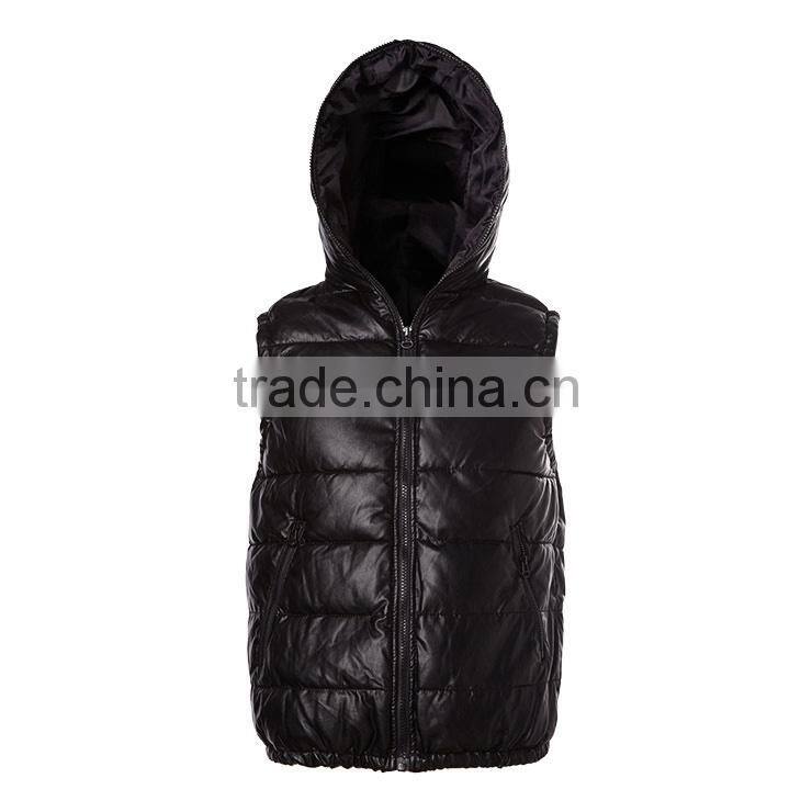 2015 High Quality Black Men's Vest With Hood