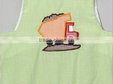 Green Gingham Appliqued Dump Truck Baby Boy John Johns