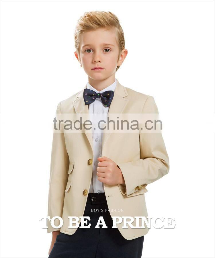 ELPA 2016 new fashion notch lapel single breasted double back vent cotton boys blazer