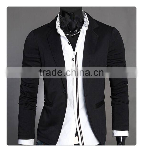 latest hot sale England style fashion one button design slim men jersey casual blazer