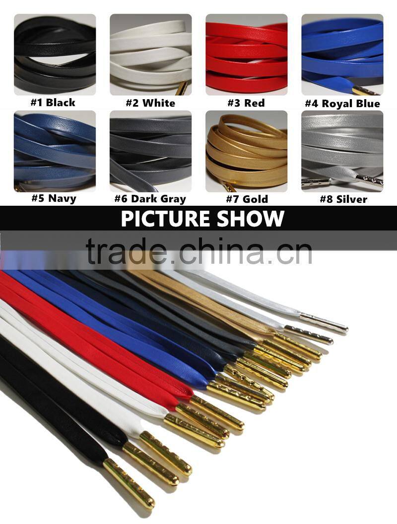 7MM Flat Dress Shoes Metal Tipped Leather Shoelaces Lace Shoe Boot Sheepskin PU Leather Laces All sizes eBay/Amazon Supplier