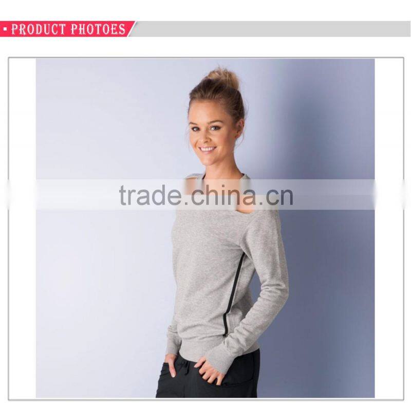 Fashion featherweight without hood hoodie crew womens custom sweatshirt