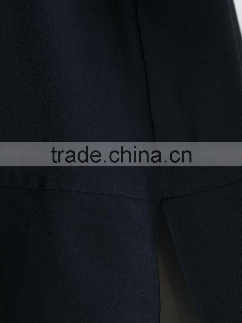 2017 Black Stylish Oversized Sweater Women with Pogada Sleeves and High Neck