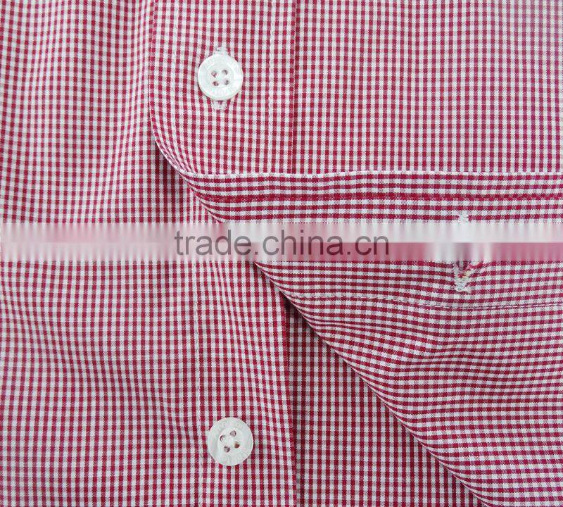 garment 100% cotton new fashion gingham men dress shirt with embroidery men shirt