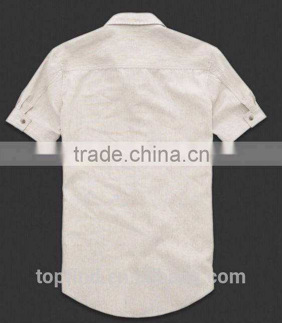 100% linen brand best-selling shirt fit short sleeve man shirt