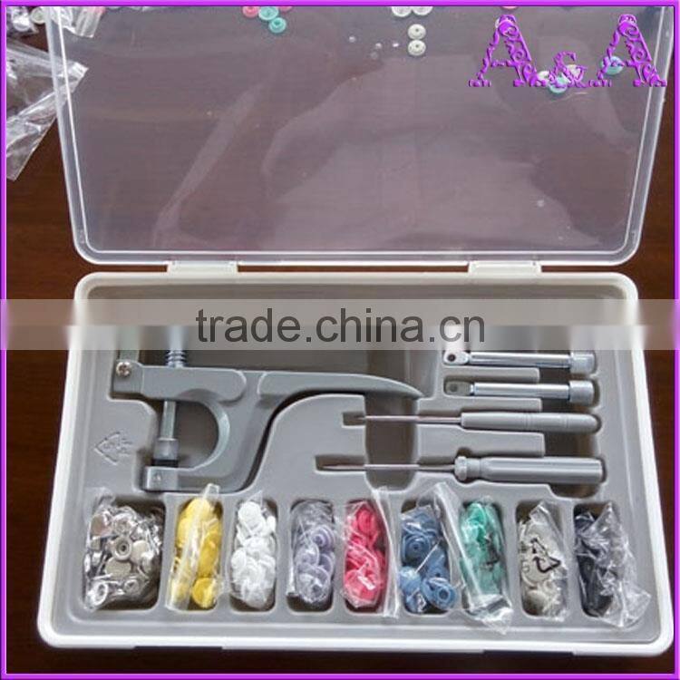 1 Set of Button Fastener Snap Plier & 1 box of 120 Set T5 Snap plastic Resin Buttons hand press Pliers-002