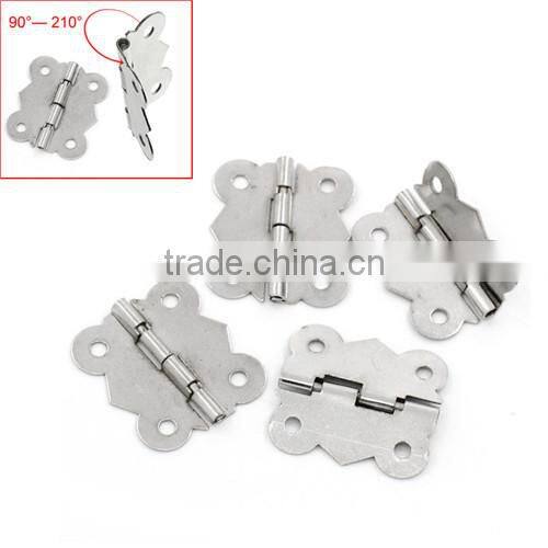 Silver Tone 4 Holes Door Butt Hinges(rotated from 90 degrees to 210 degrees) 3cmx2.6cm