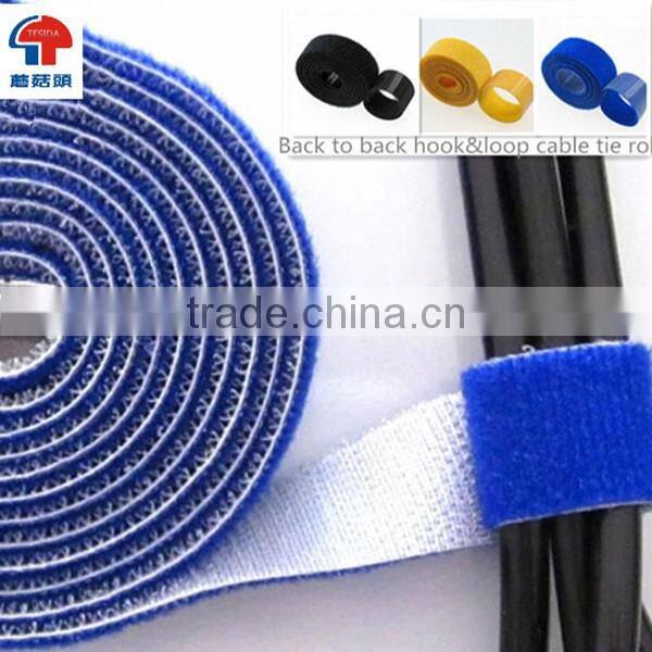Back to back hook and loop cable ties double side soft fabric and injection hook