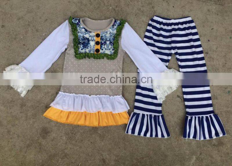 boutique remake orange chevron long sleeve dress and grimace patterns pants kids halloween clothing