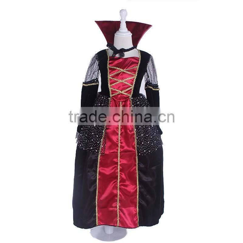 Hot Selling satin princess dress new style witch costume with capes hot halloween costume
