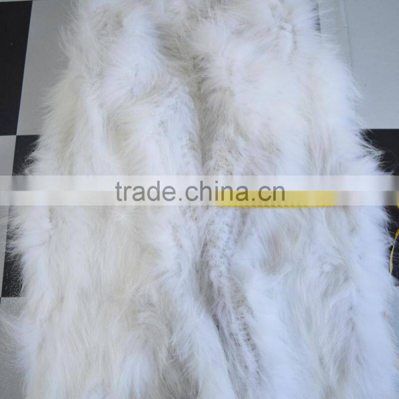 SJ818 Natural Color Real Fox Knit Winter Fashionable Vest