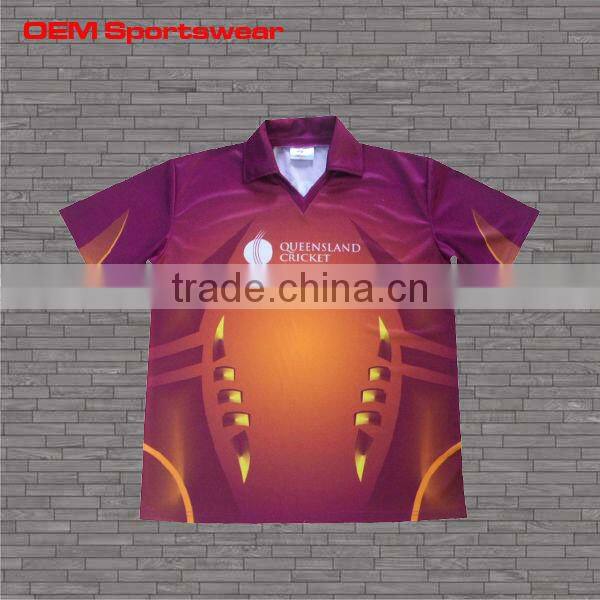 2015 new design custom cricket team jersey with best quality