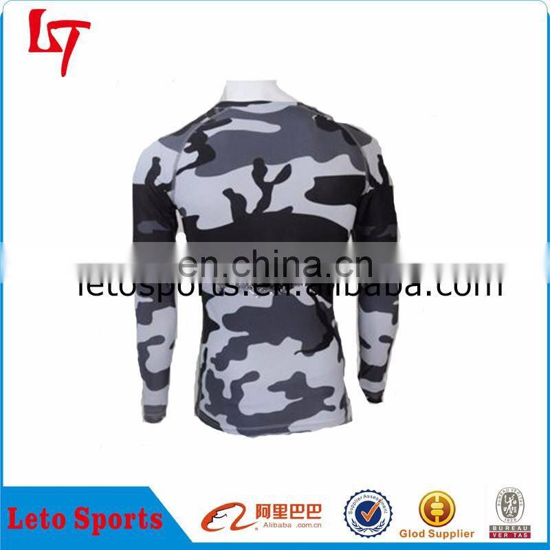 Men's Sublimation Long Sleeve Camol t- Shirts Athletic Training Fitness Sports Jersey