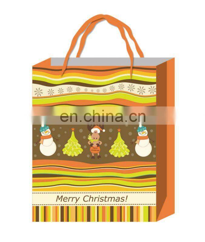 Hot sale matte laminated paper christmas gift bag