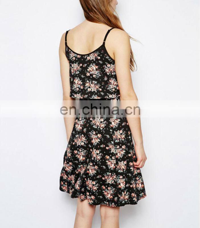 CHEFON Fashion 2 tier crochet contrast slip tall dresses uk