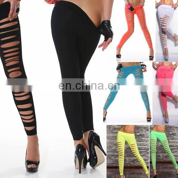 wholesale High Qualit Punk star pattern Stitching Cut hole cycling sex Leggings