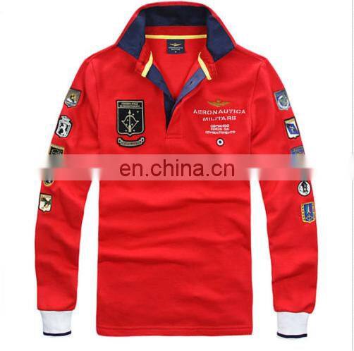 Bulk Wholesale Clothing New Polo Leisure Sports Embroidery Cotton Long-Sleeved Men's T-shirt