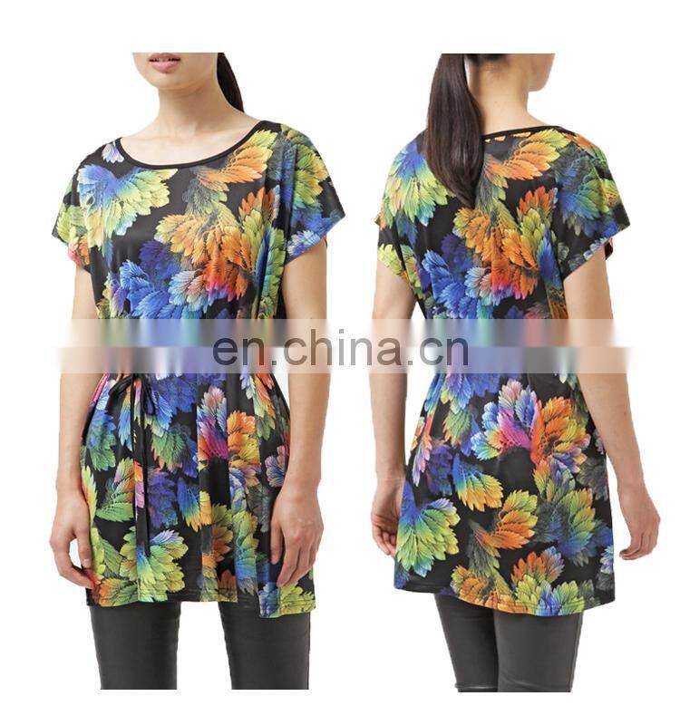 Big Flower Wholesale Tunic For Elegant Ladies Summer Wear