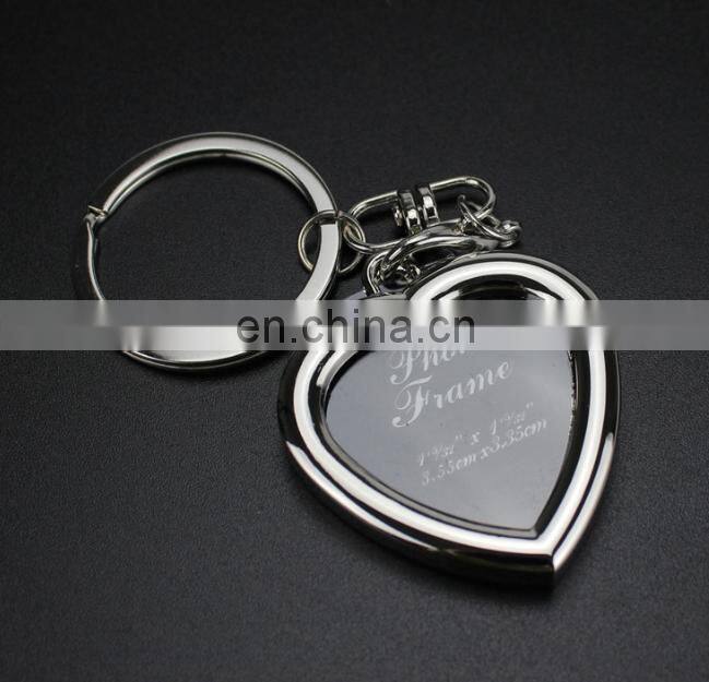 Promotional Gift Laser Logo blank Photo Frame Metal Keychain