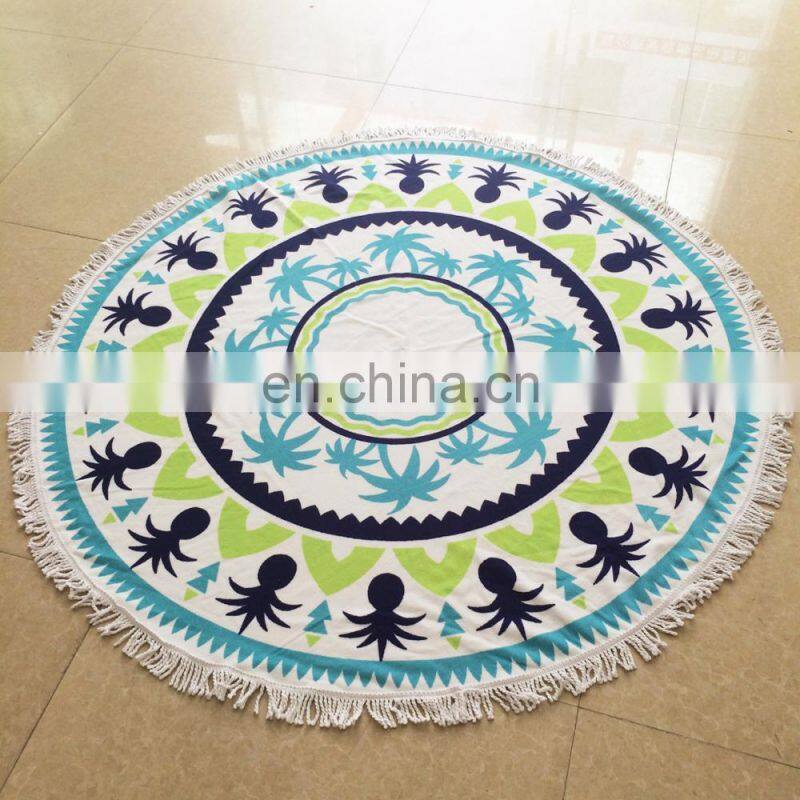 M0050 Micro Fiber Round 'Roundie' Beach Towel With Tassels
