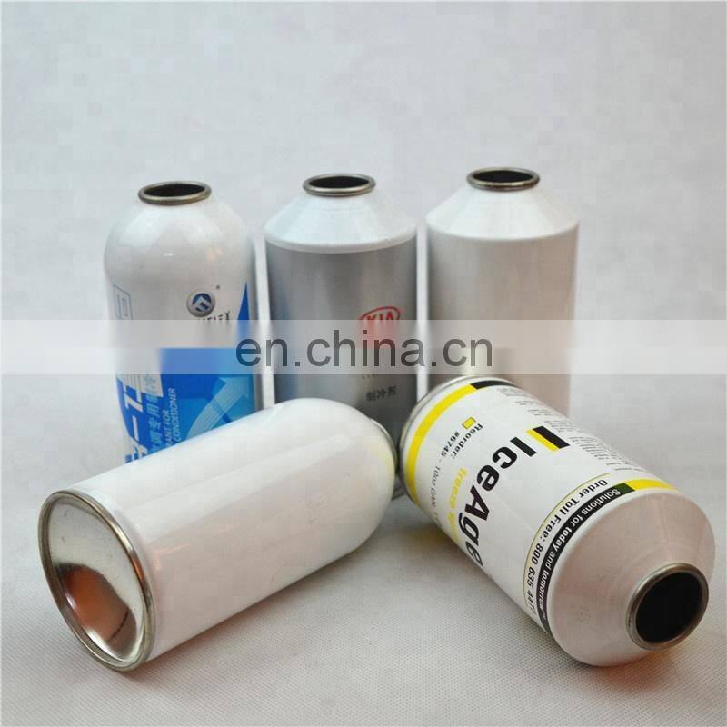 small aerosol can or tank for filling refrigerant gas or butane gas