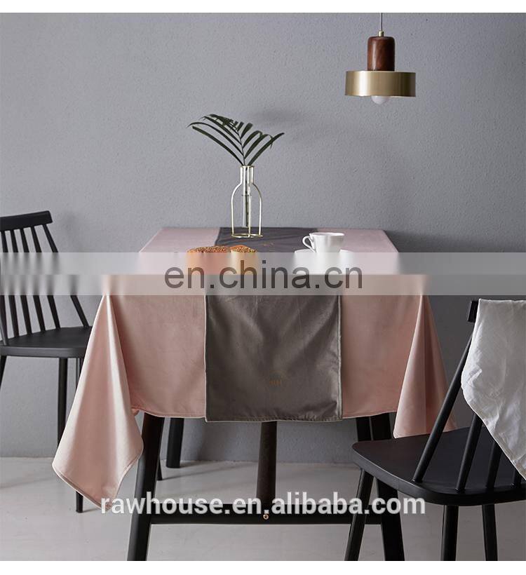 RAWHOUSE brozing words velvet table cover polyester table cloth