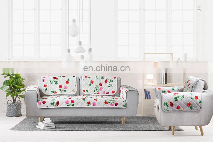 Hot sale high quality fancy roses printing cotton woven protective garden sofa covers