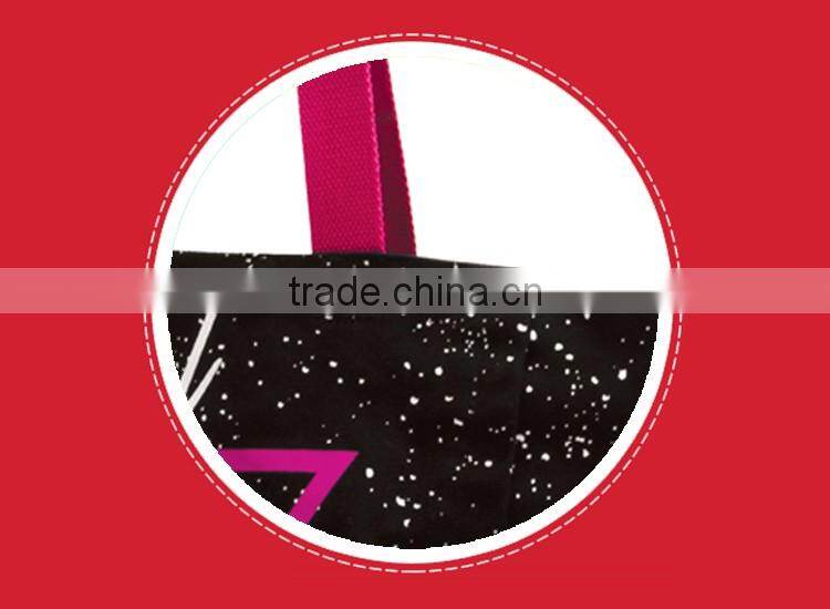 Wholesaler 2016 fashion polyester black women tote bag