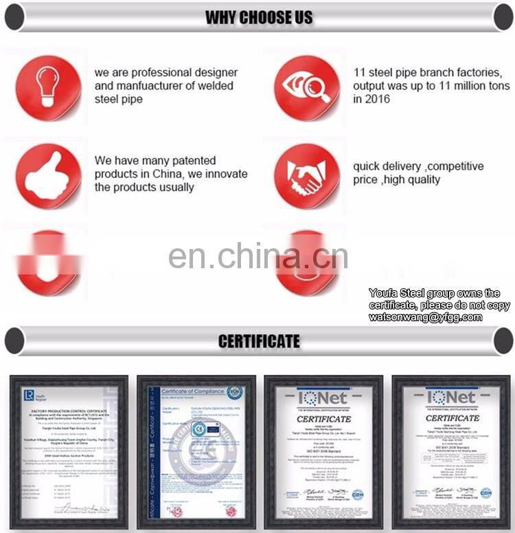 Low carbon steel pipe with grade Q195 , Q235 , Q345 , S235 , S355 , L250 , L350 , A53