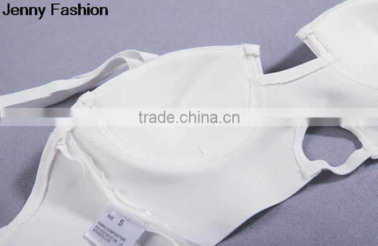 Jenny Fashion Wholesale 2016 New White Beige Red Yellow Sey Cute Women Strap Bandage Bustier Crop Tops