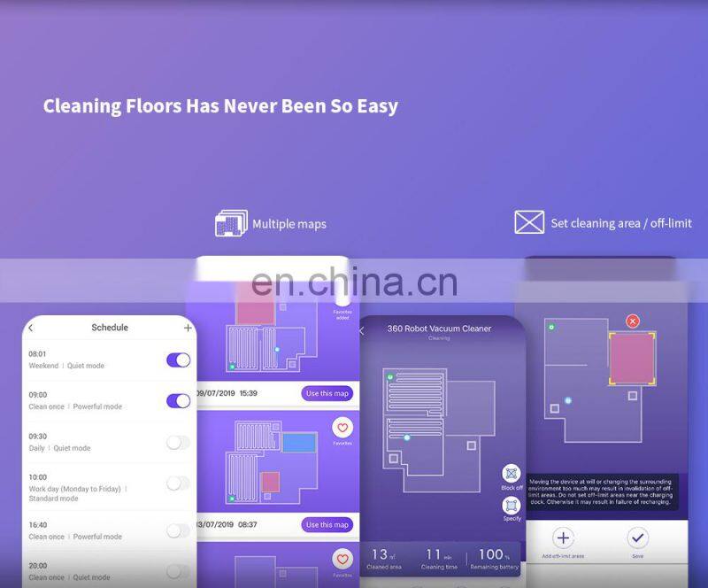 Global Version 360 S7 Home Aspirator Dust Collector 2000Pa Laser Navigation Ultra-Quiet Mooping & Sweeping Robot Vacuum Cleaner