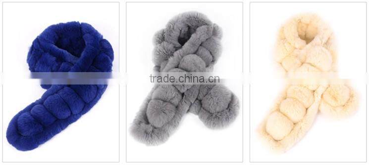 2014 Genuine rex rabbit skin scarf for Women