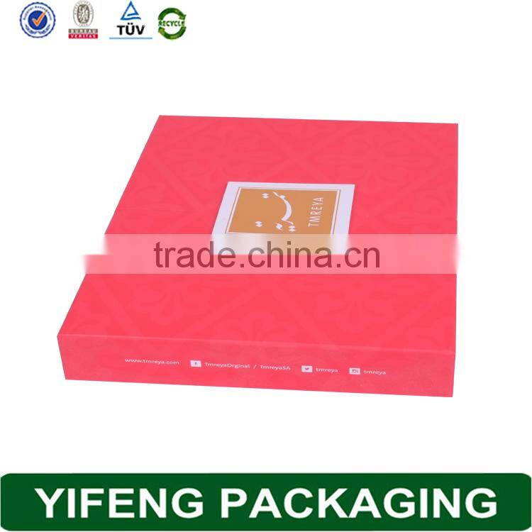 Customized empty pink cardboard paper gifts homemade chocolate gift box