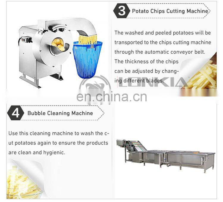 1000 kg / h  Automatic Fryed Potato Flakes Chips Making Machine industry french fries production line