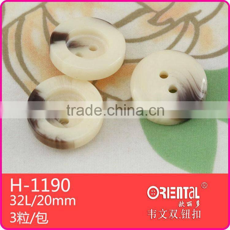 2 holes brown plastic resin button with custom made logo