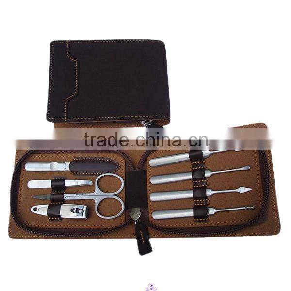 stainless steel black octagon shaped professional manicure set