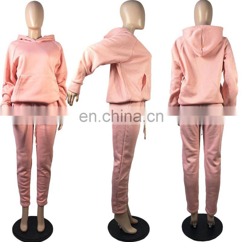 Customized women's fashion spring hooded suit sportswear 2 piece set of women's clothes