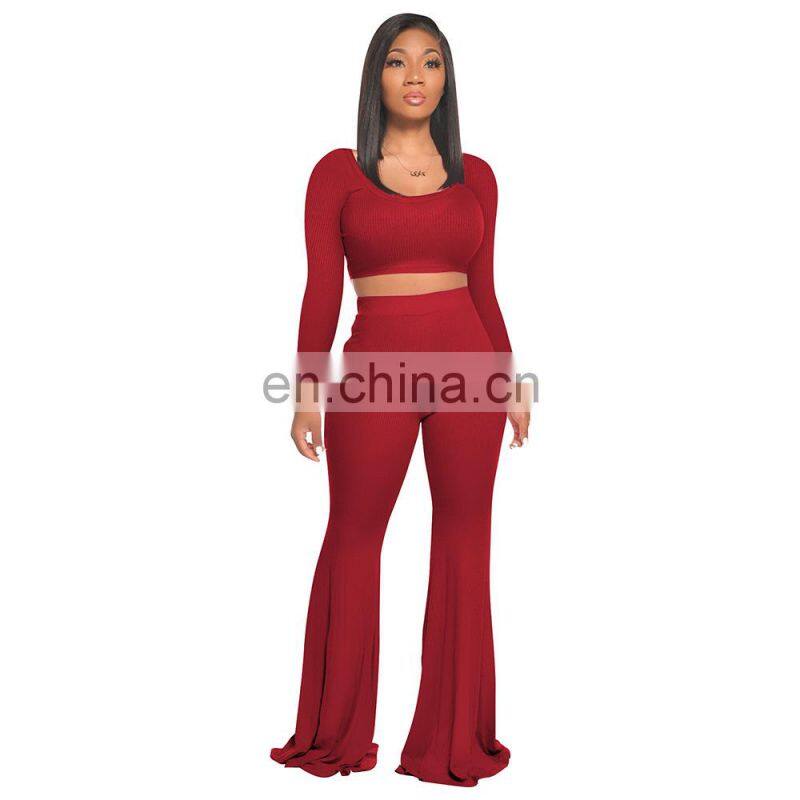 2021 Two Piece Set Women Clothing,2 Piece Set Women,Sexy Costumes Crop Top Matching Sets Outfit Two Piece Pants Set