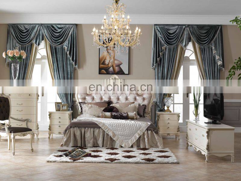 American royal luxury wood double bed luxury bedroom furniture