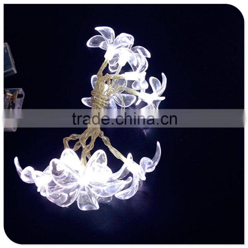 white battery operated fairy led lights with fancy design flowers